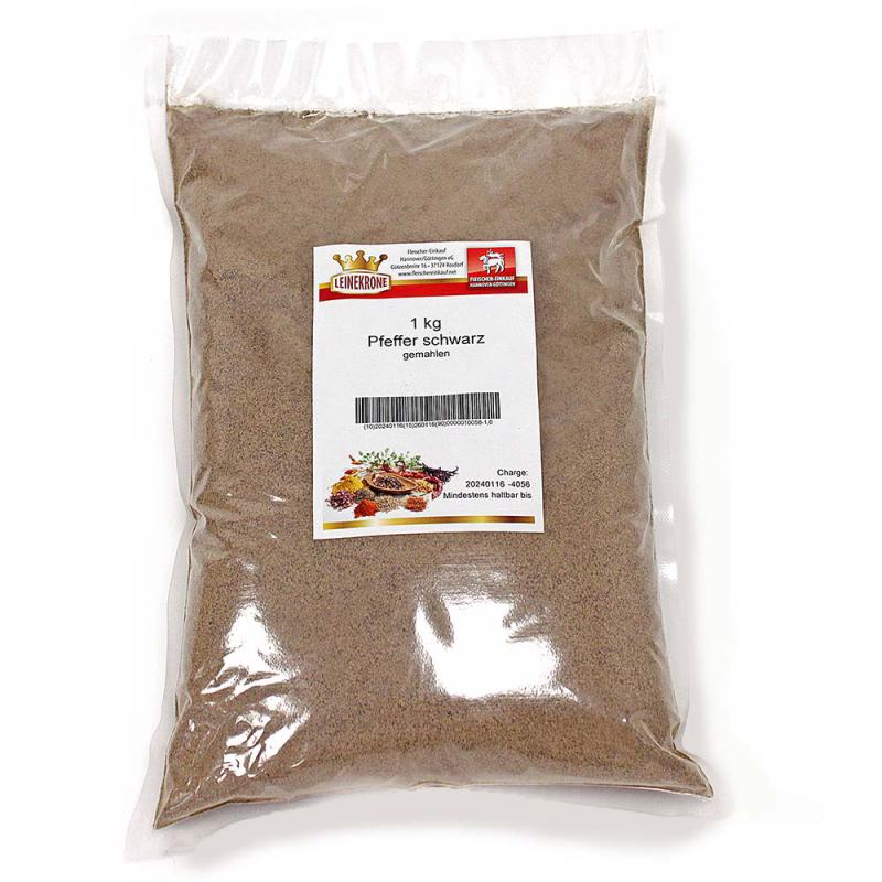 Pfeffer schwarz fein verpackt 1 kg